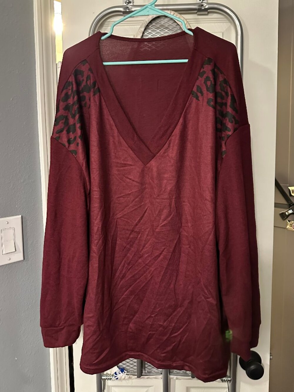 Burgundy Leopard Top